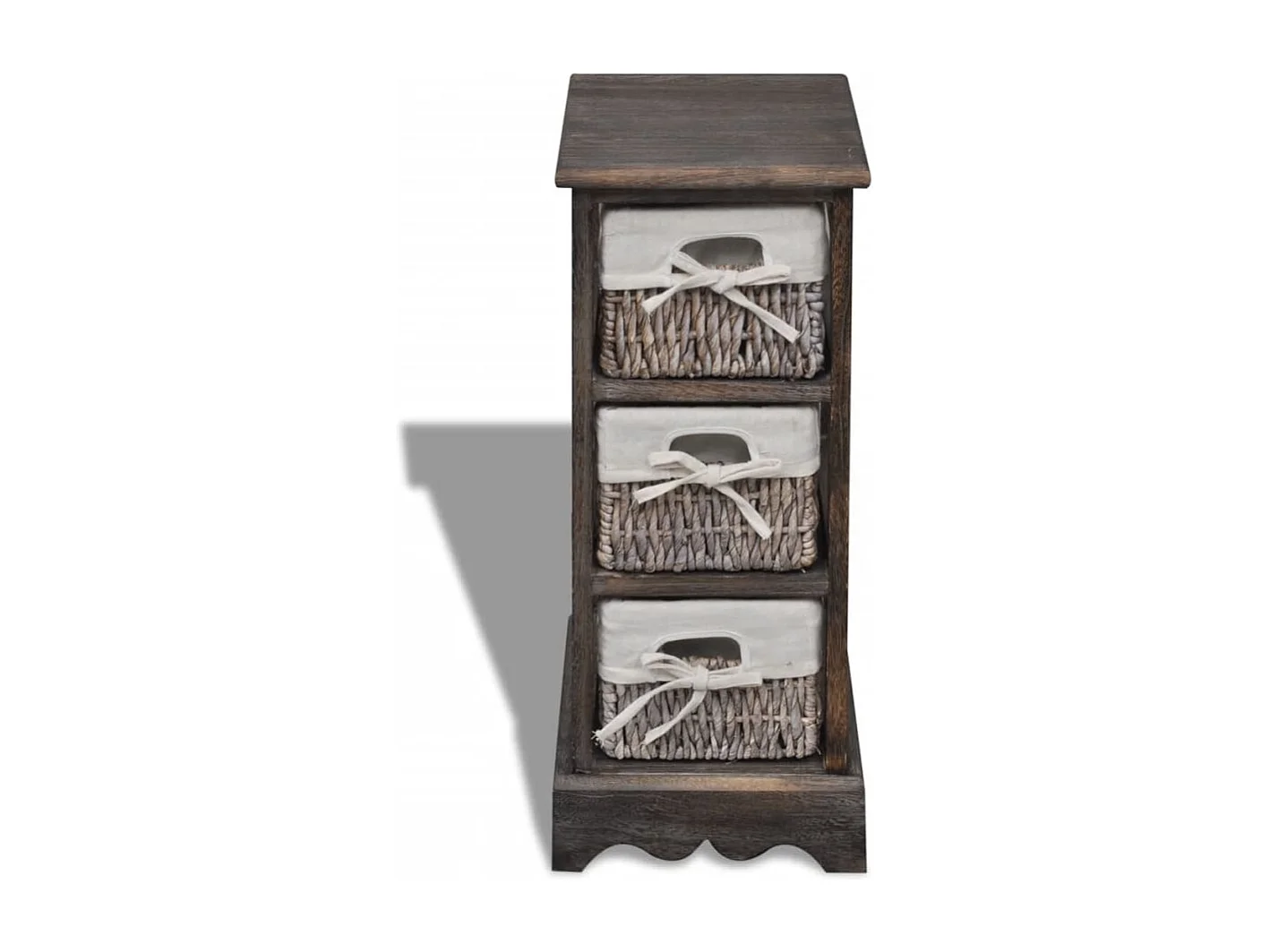 Étagère de rangement Bois Marron 3 paniers en tissage