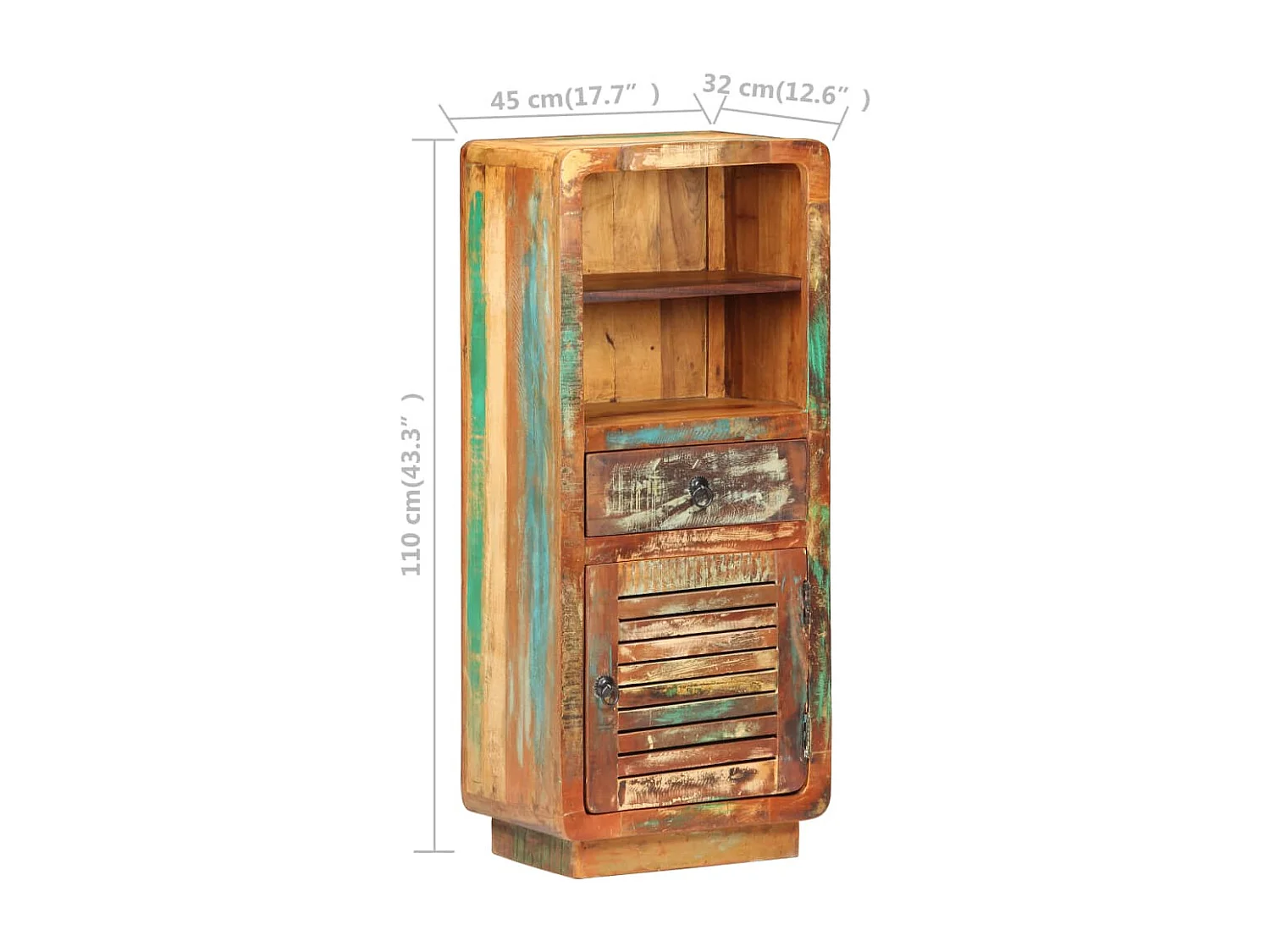 Buffet 45x32x110 cm Bois de récupération massif