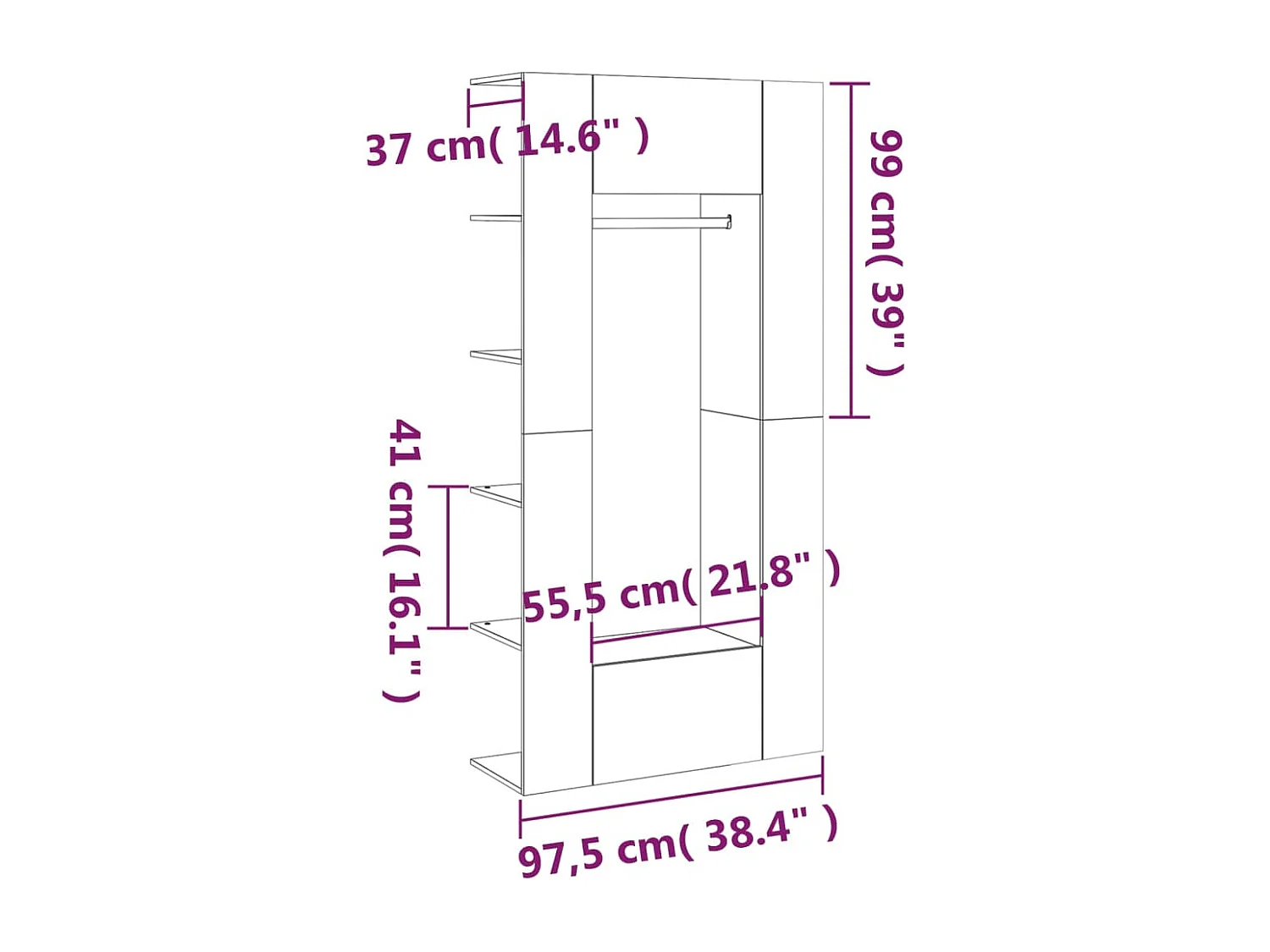 Flurschränke 2 Stk. Weiß Holzwerkstoff