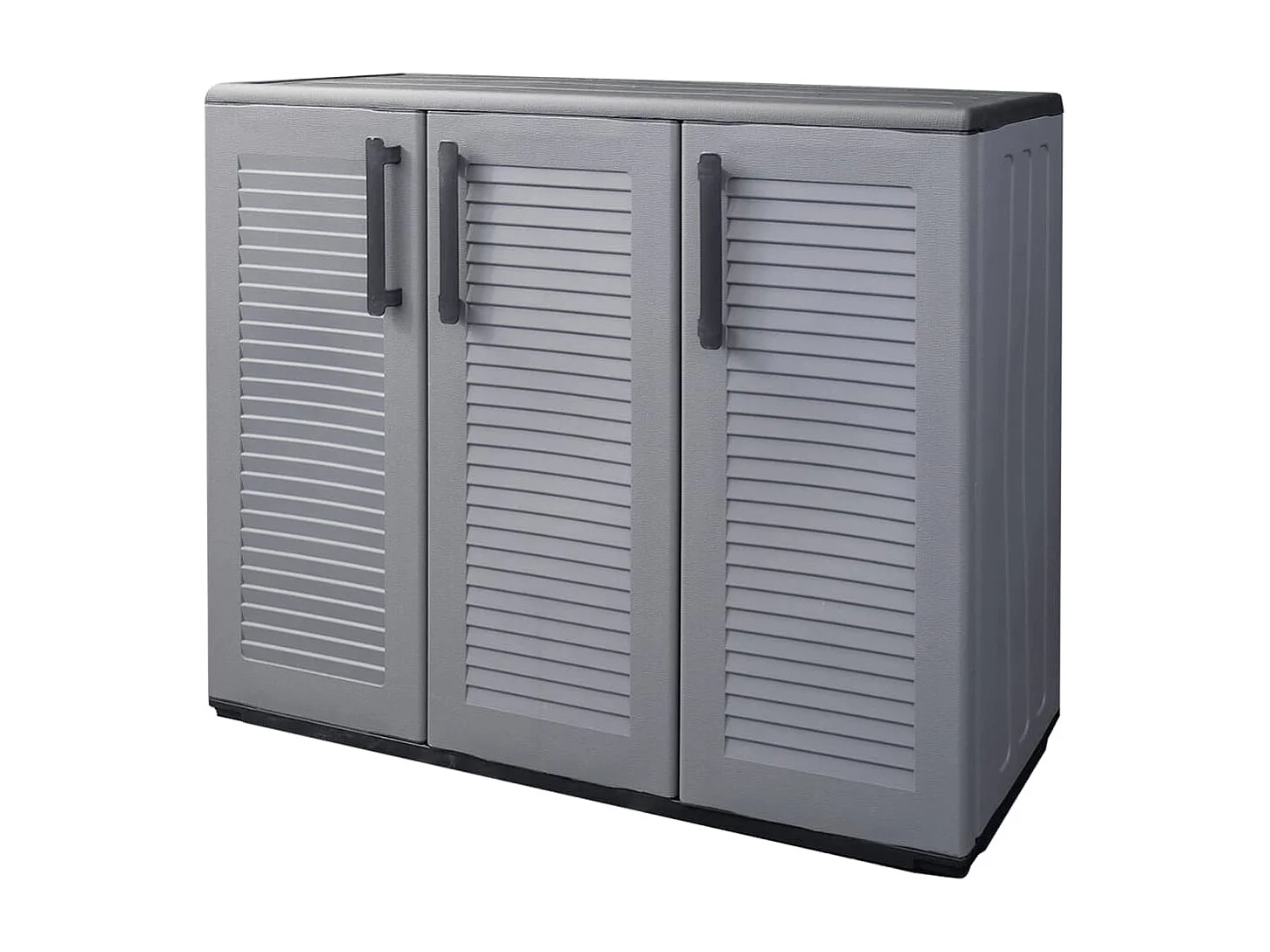 Gartenschrank Grau und Schwarz 102x37x84 cm PP