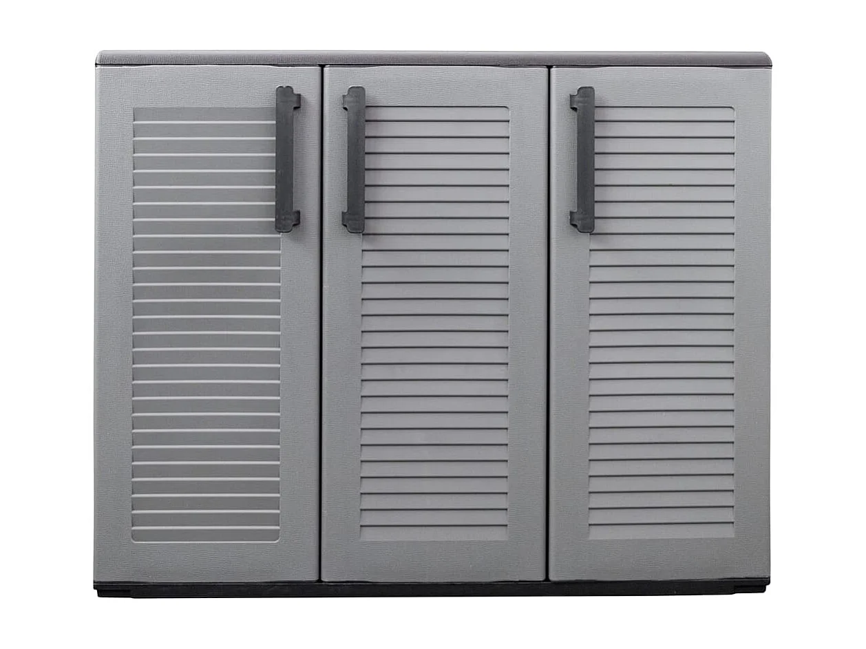 Gartenschrank Grau und Schwarz 102x37x84 cm PP