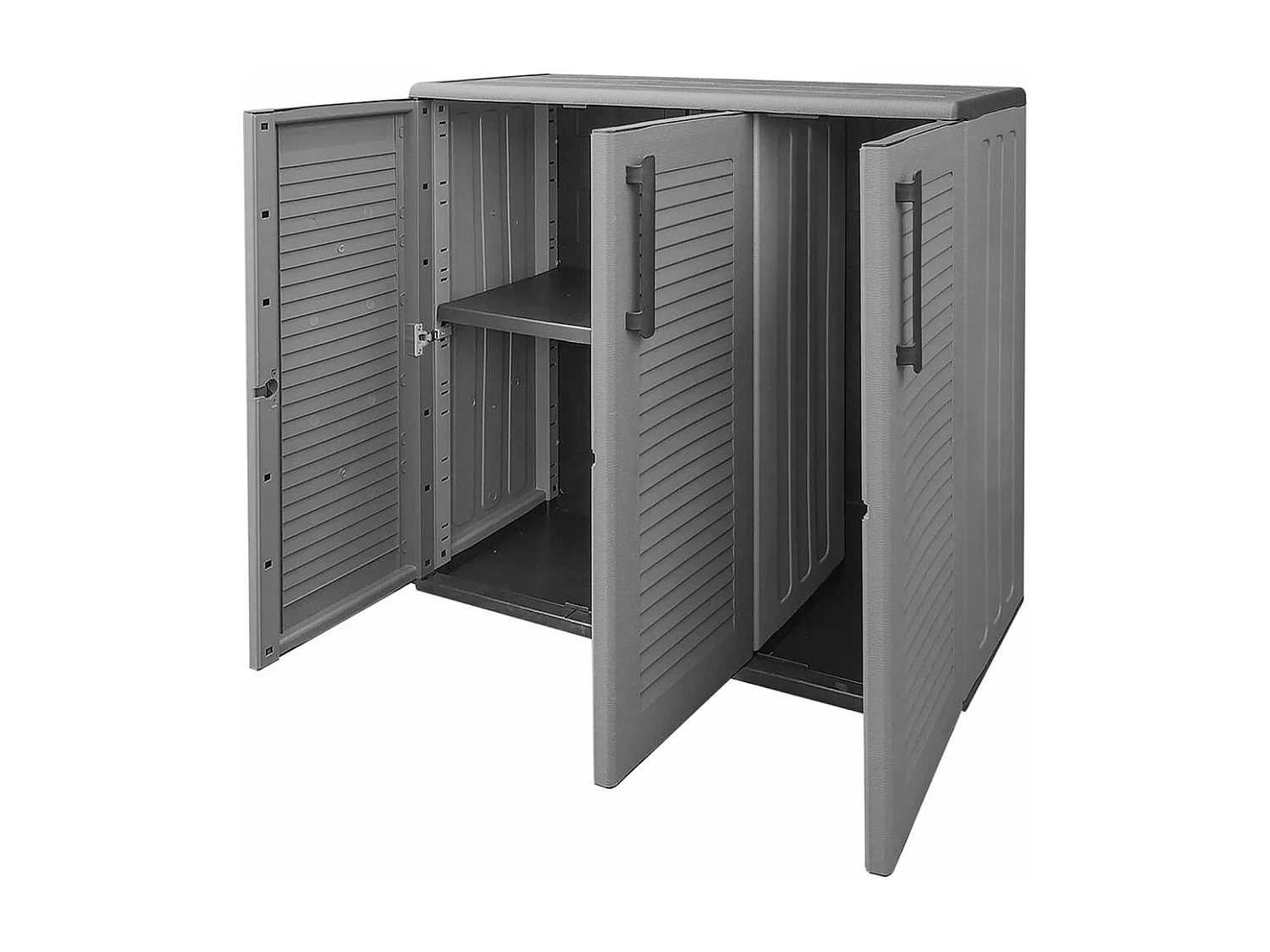 Gartenschrank Grau und Schwarz 102x37x84 cm PP