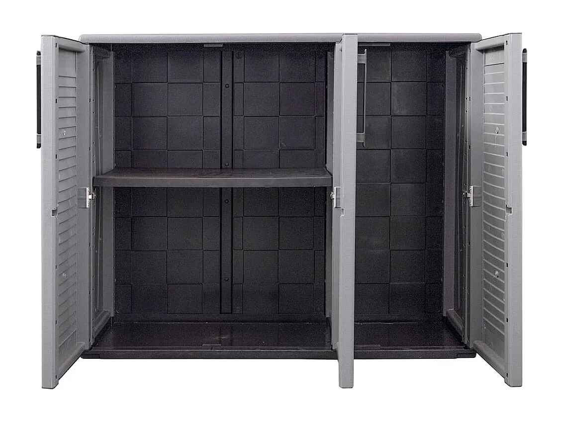 Gartenschrank Grau und Schwarz 102x37x84 cm PP