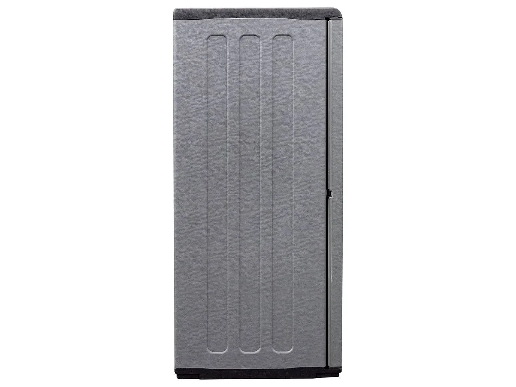 Armario de almacenaje de jardín PP gris y negro 102x37x84 cm