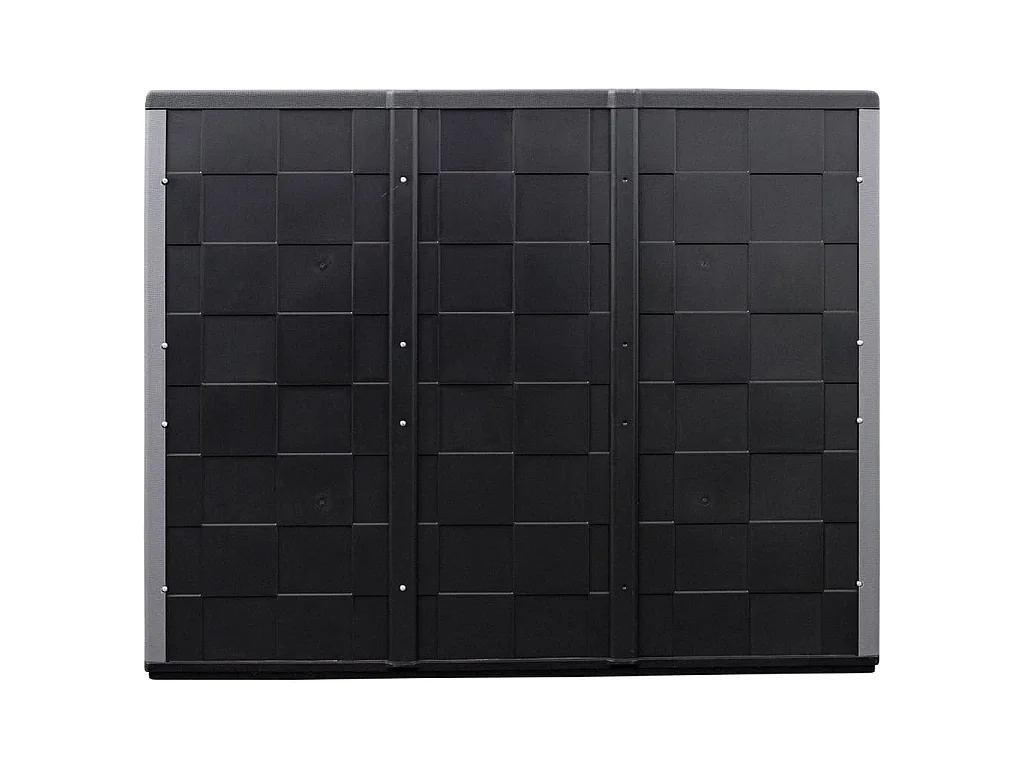 Armario de almacenaje de jardín PP gris y negro 102x37x84 cm