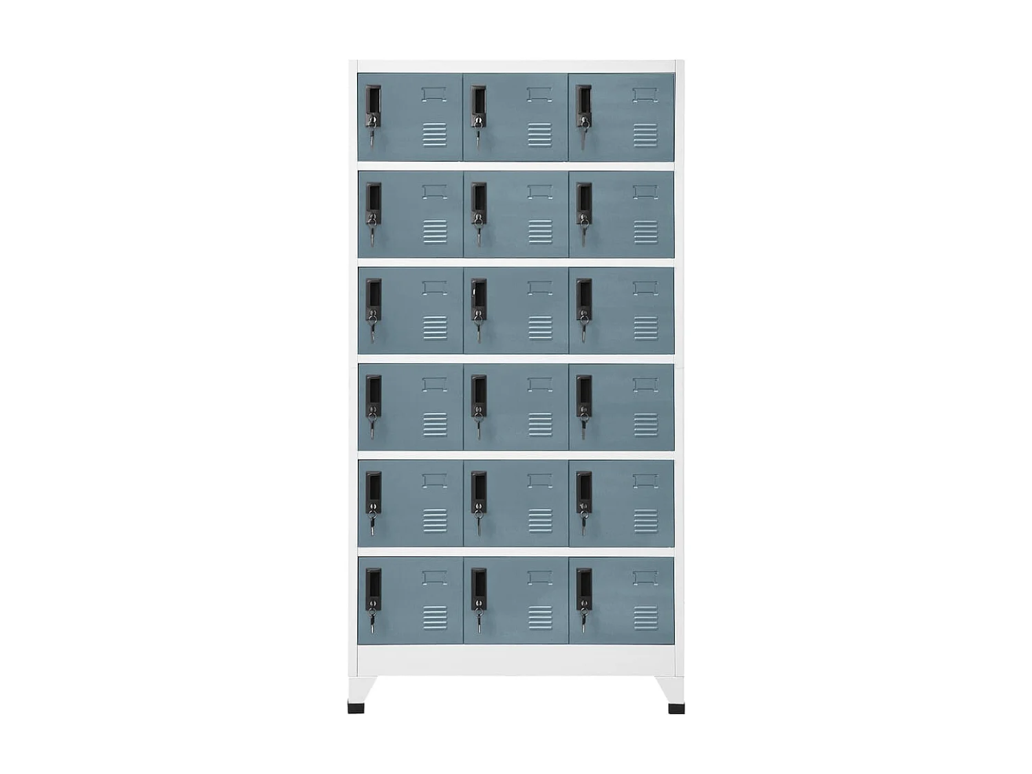 Lockerkast 90x40x180 cm staal lichtgrijs en donkergrijs