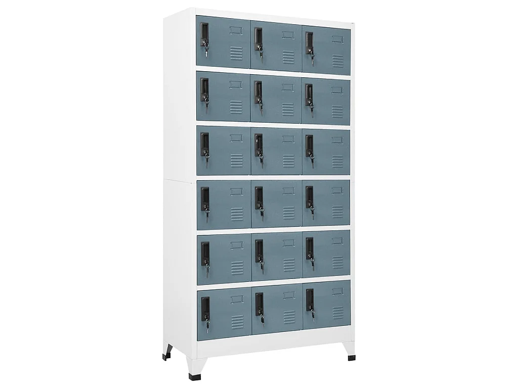 Lockerkast 90x40x180 cm staal lichtgrijs en donkergrijs