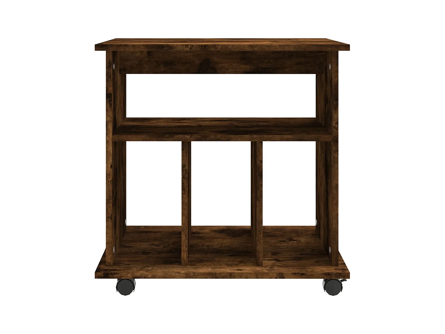 Armario ruedas madera contrachapada roble ahumado 60x45x60 cm