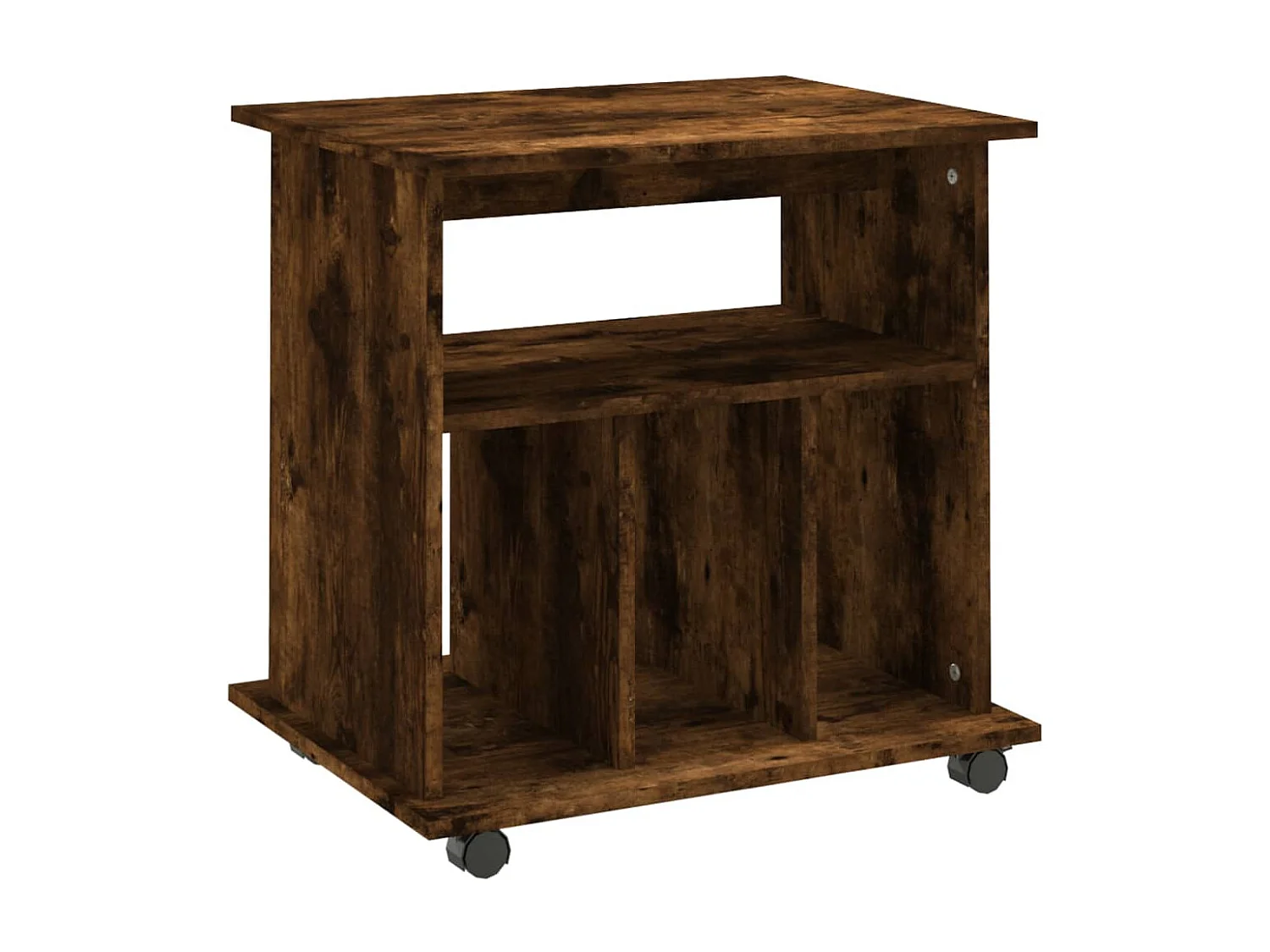 Armoire roulante Chêne fumé 60x45x60 cm Bois d'ingénierie