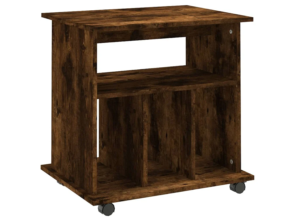 Armoire roulante Chêne fumé 60x45x60 cm Bois d'ingénierie
