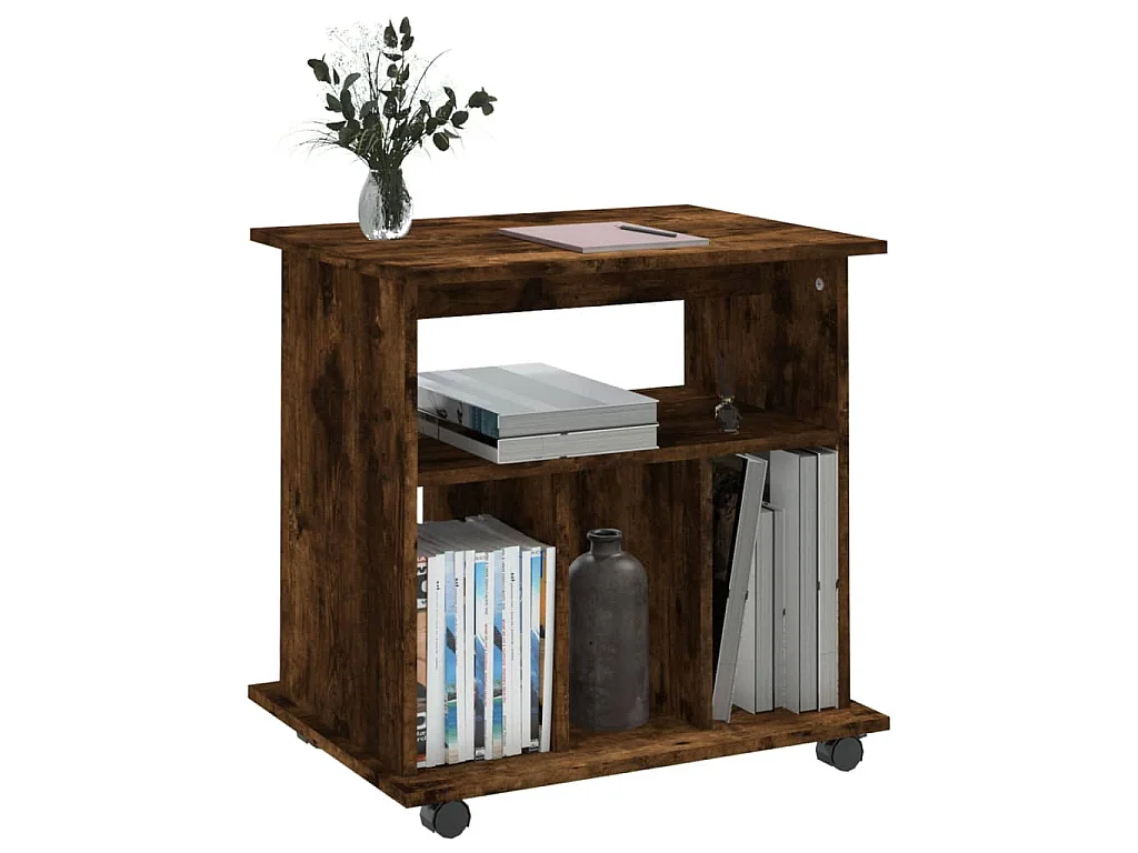 Rolkast 60x45x60 cm bewerkt hout gerookt eikenkleurig