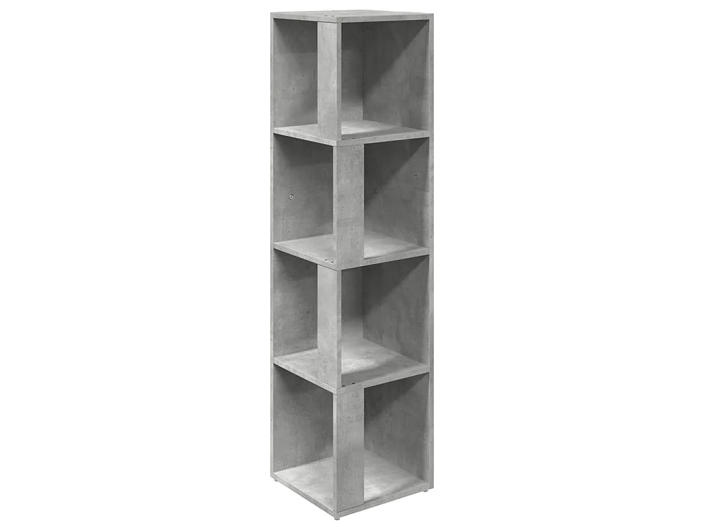 Hoekkast 33x33x132 cm bewerkt hout betongrijs