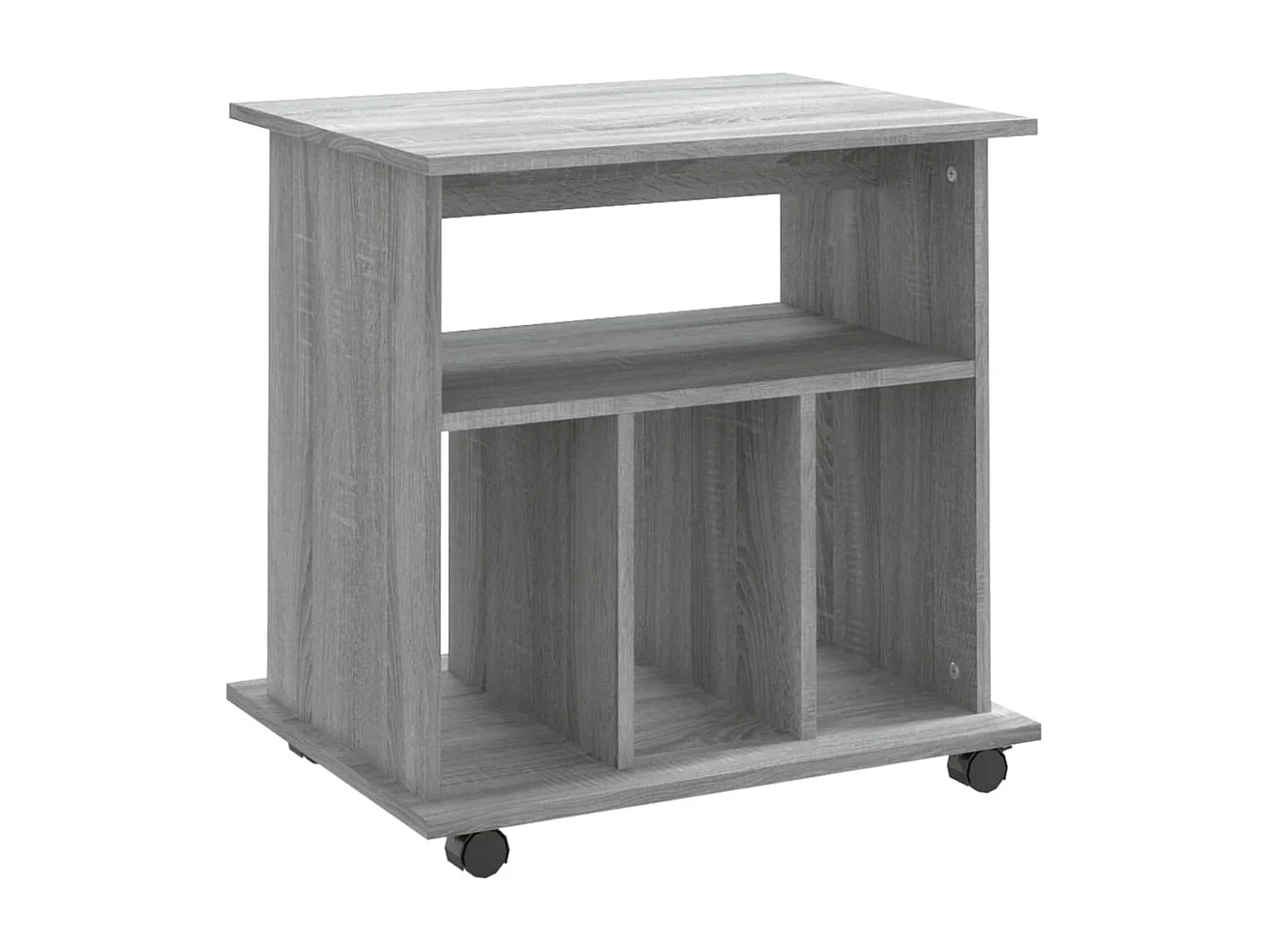 Armario con ruedas madera contrachapada gris Sonoma 60x45x60 cm