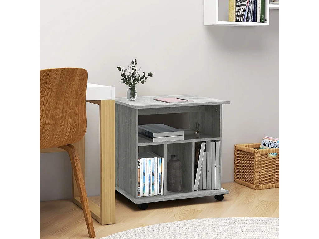 Armoire roulante Sonoma gris 60x45x60 cm Bois d'ingénierie