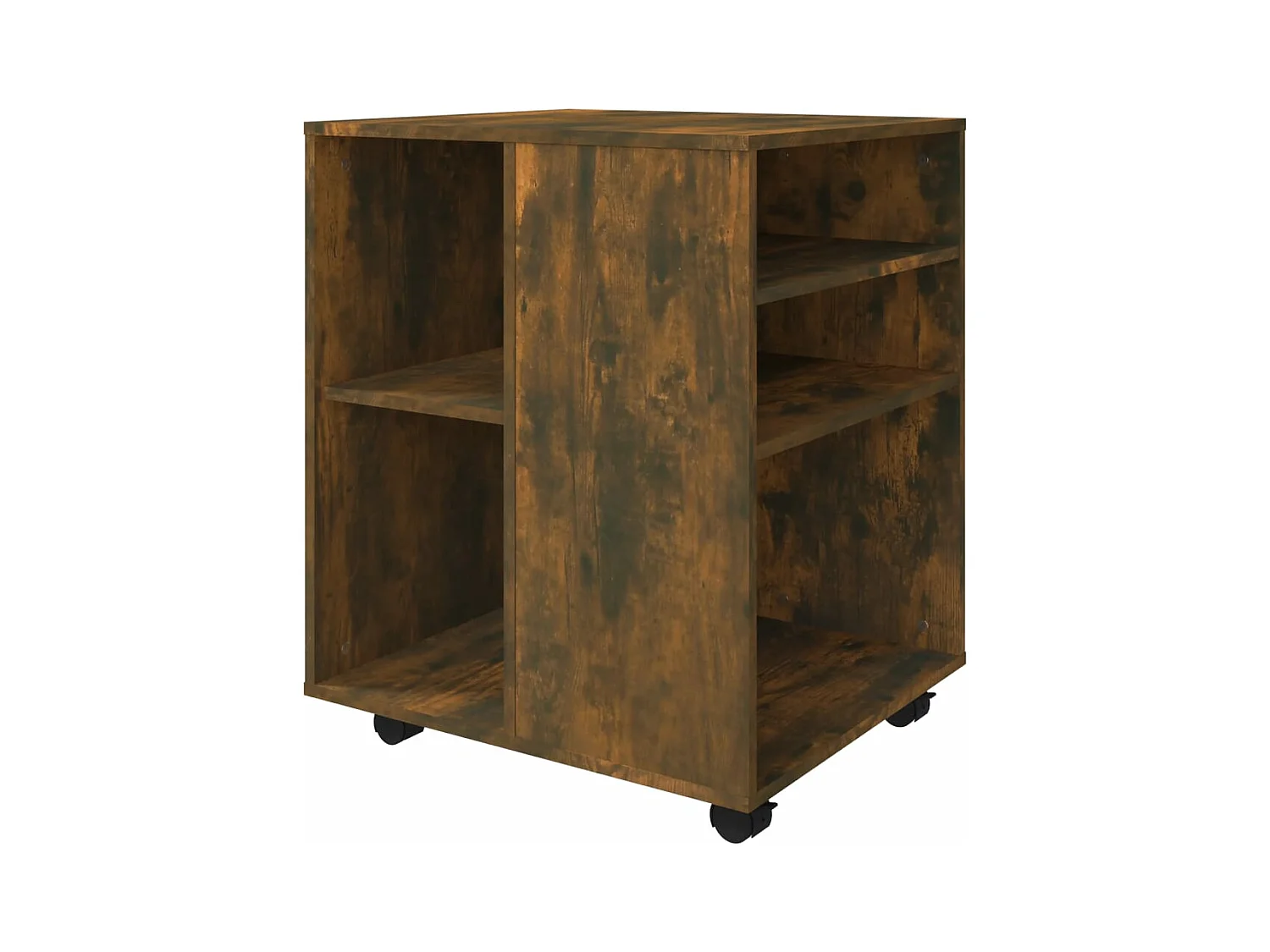 Armario ruedas madera contrachapada roble ahumado 60x53x72 cm