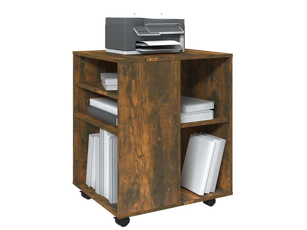 Armoire roulante Chêne fumé 60x53x72 cm Bois d'ingénierie