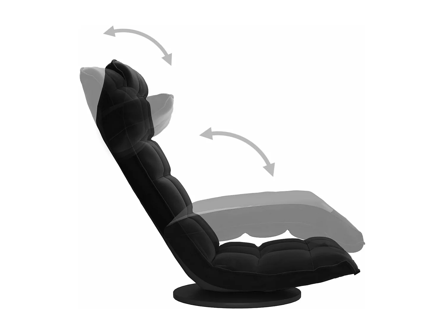 Chaise de sol pivotante Noir Velours