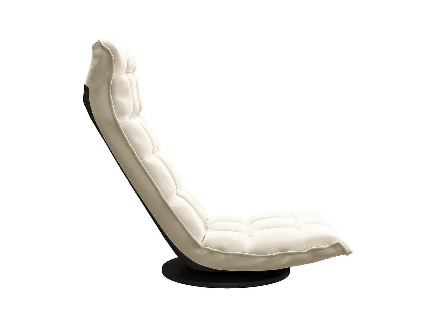 Cadeira de piso giratória veludo cor creme