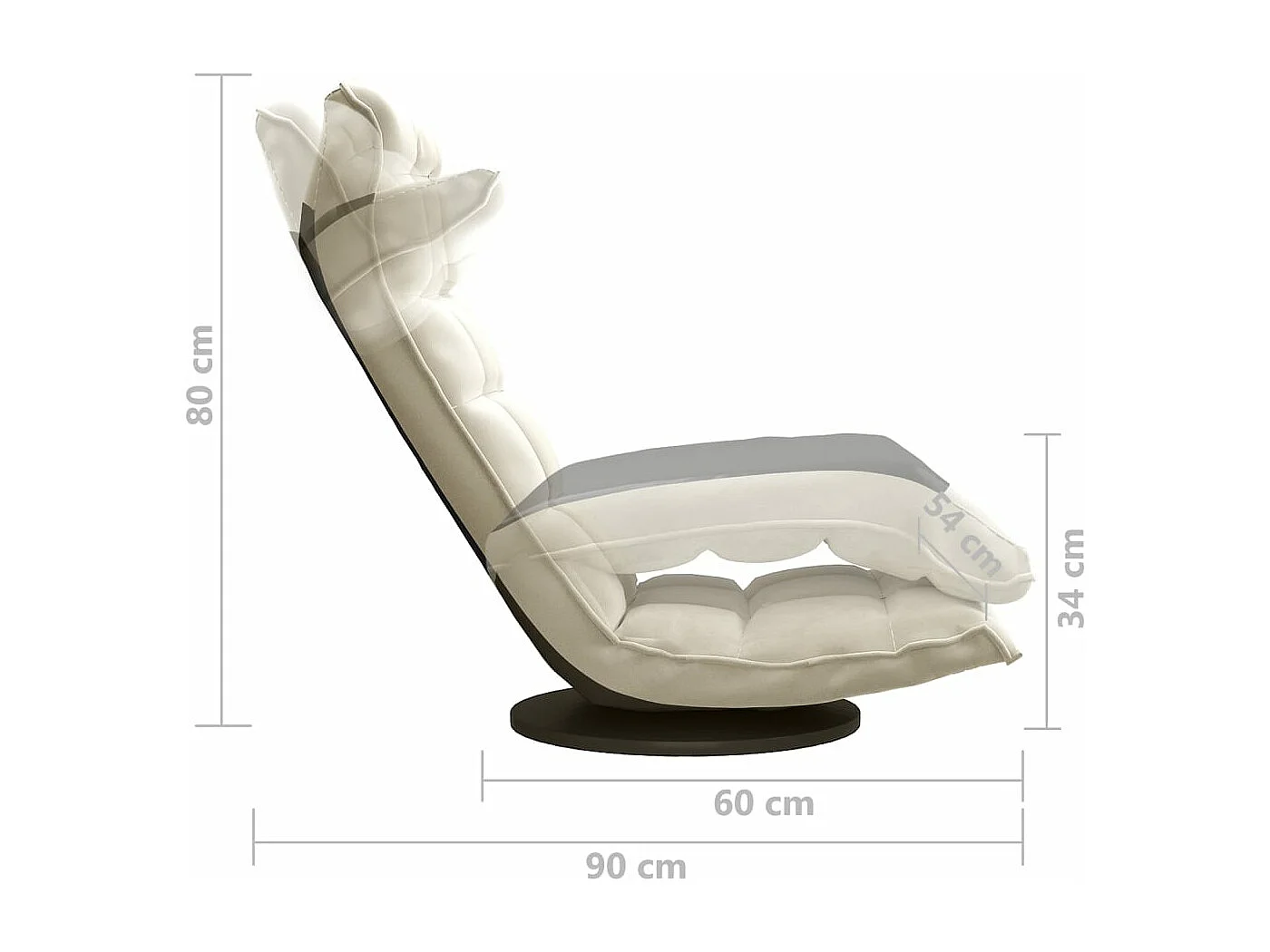 Chaise de sol pivotante Crème Velours