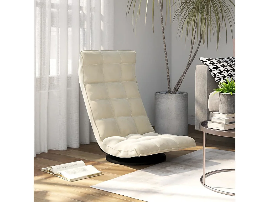 Chaise de sol pivotante Crème Velours