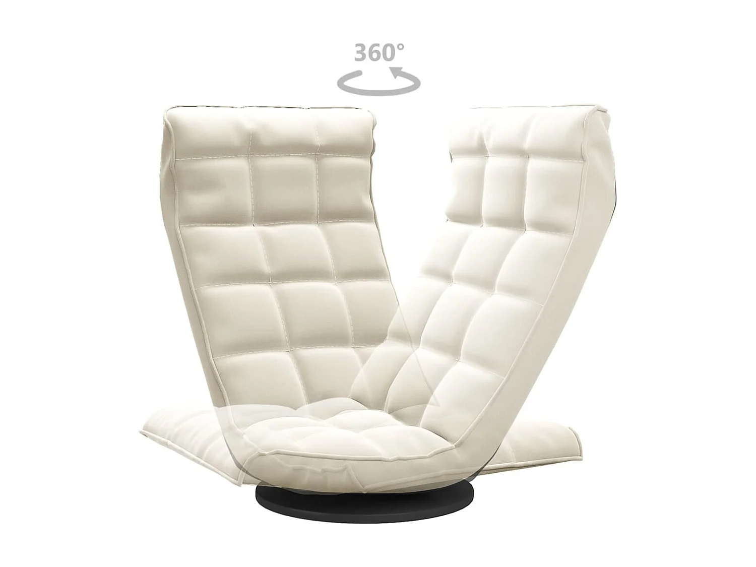 Chaise de sol pivotante Crème Velours