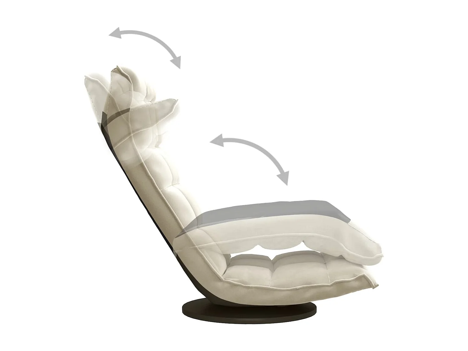 Chaise de sol pivotante Crème Velours