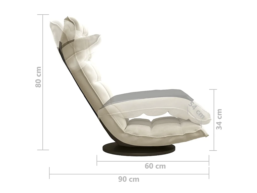 Chaise de sol pivotante Crème Velours