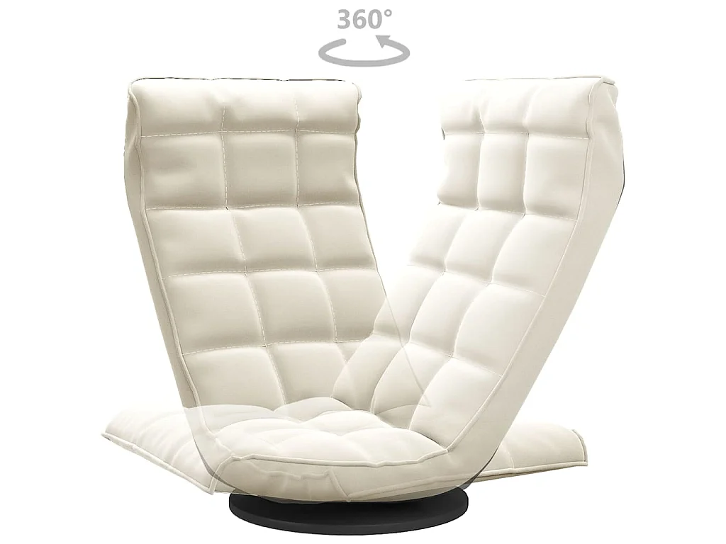 Chaise de sol pivotante Crème Velours