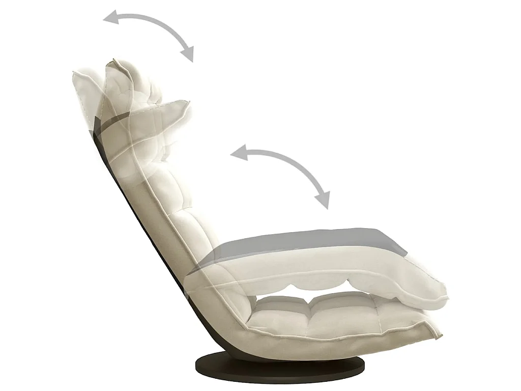Chaise de sol pivotante Crème Velours