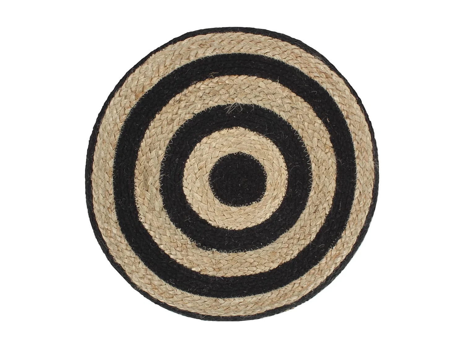 Pouf fait à la main Noir 45 x 30 cm Jute