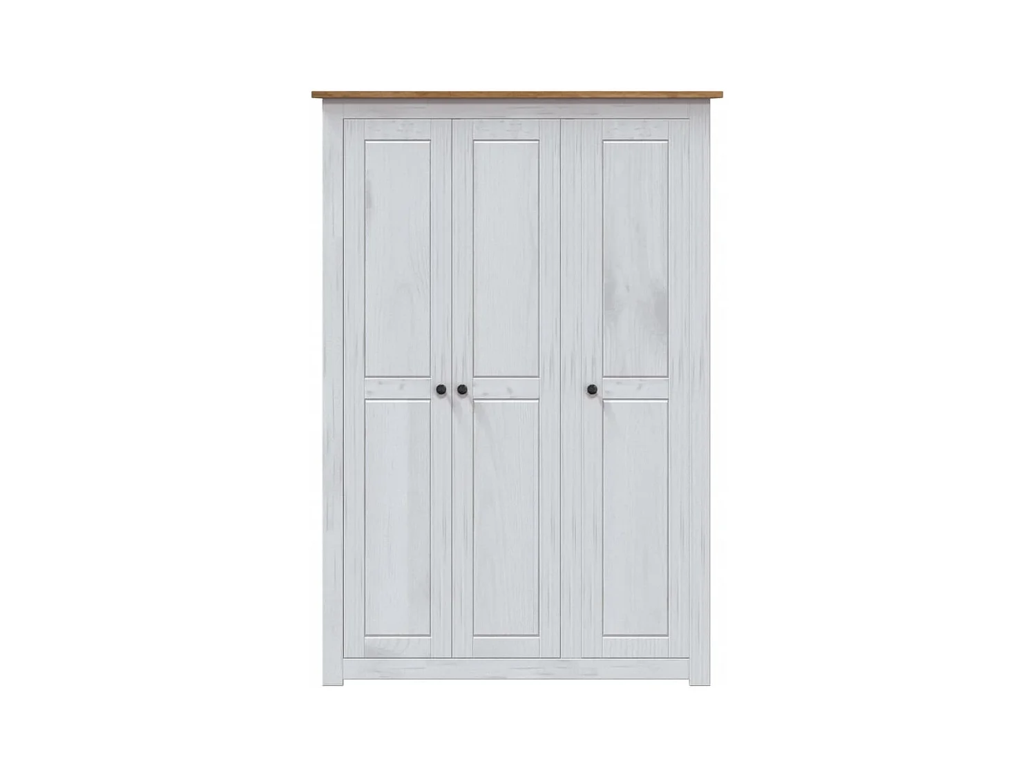 Garde-robe 3 portes Blanc 118x50x171,5cm Pin Assortiment Panama