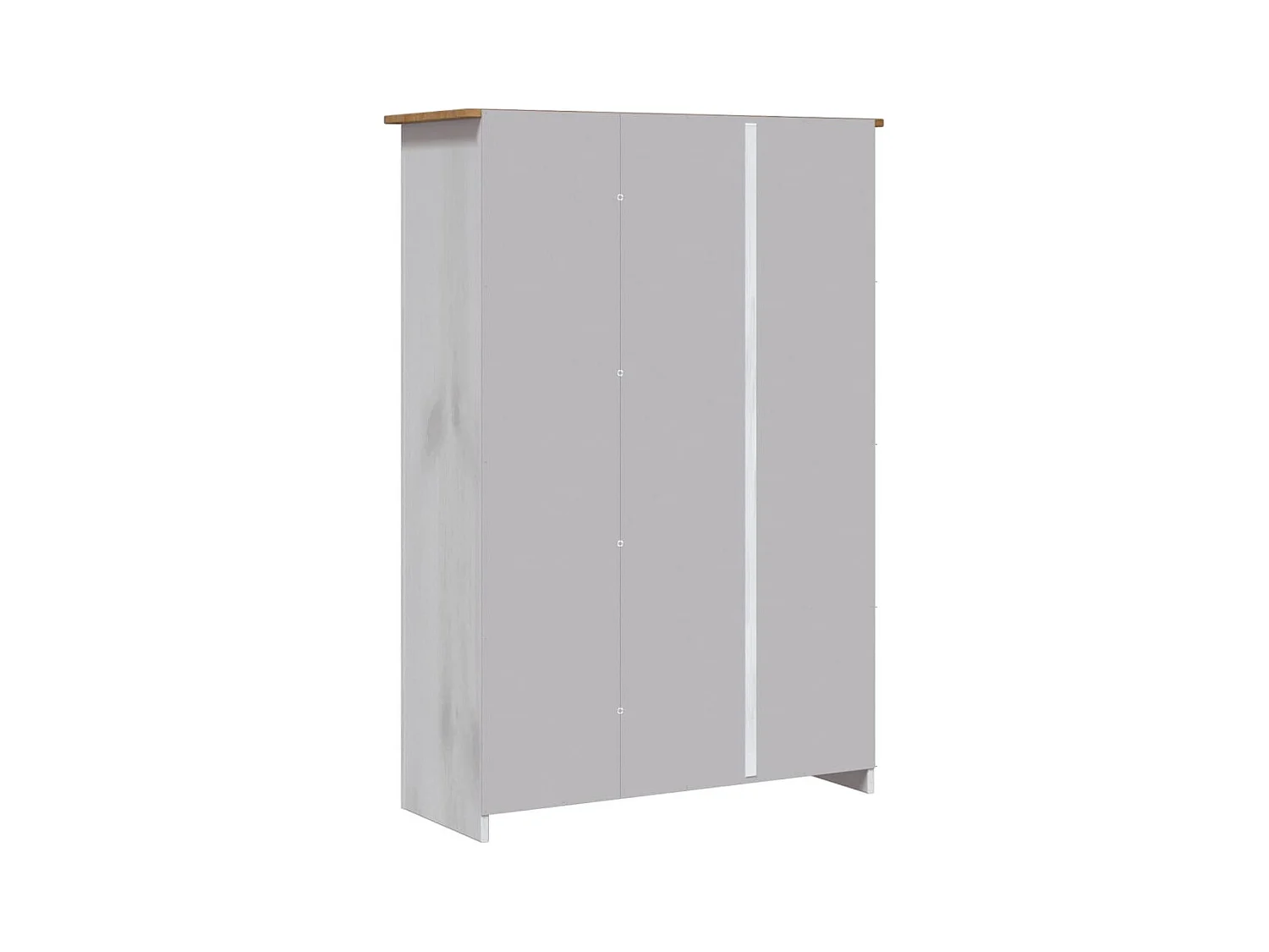 Garde-robe 3 portes Blanc 118x50x171,5cm Pin Assortiment Panama