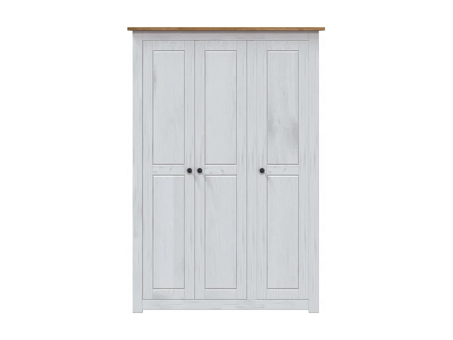 Garde-robe 3 portes Blanc 118x50x171,5cm Pin Assortiment Panama