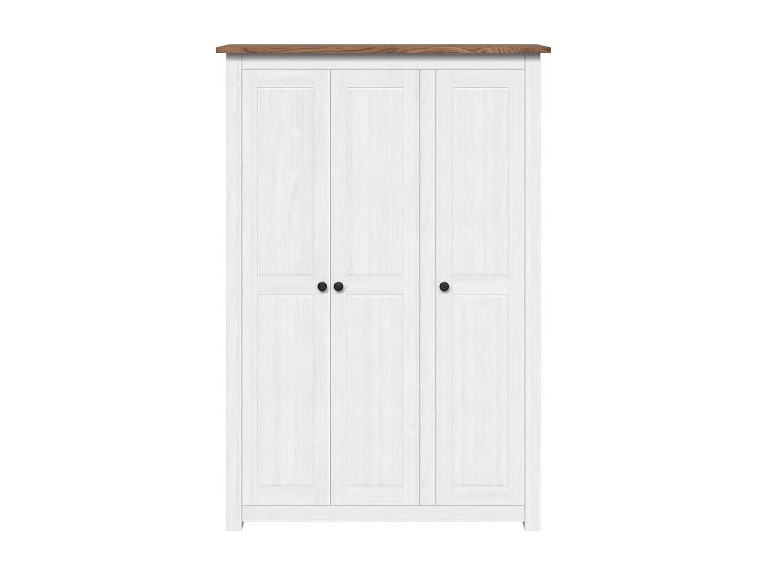Garde-robe 3 portes Blanc 118x50x171,5cm Pin Assortiment Panama