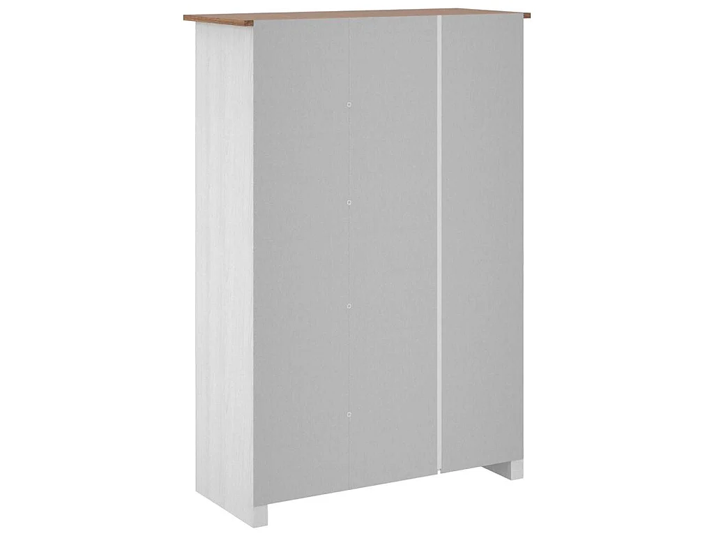 Kleiderschrank 3-Türig Weiß 118×50×171,5 cm Kiefer Panama Serie