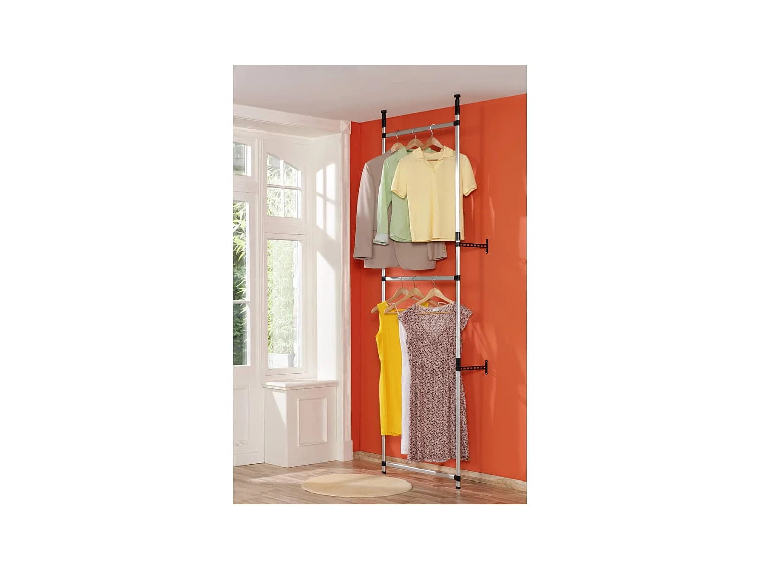 Système de garde-robe télescopique avec barres Aluminium