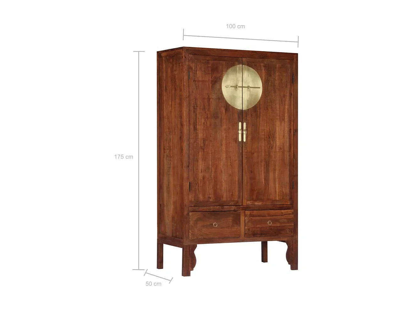 Roupeiro 100x50x175 cm madeira de acácia maciça