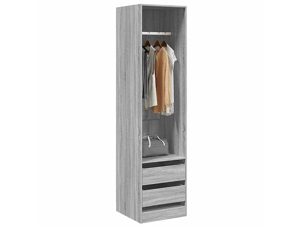 Kleiderschrank mit Schubladen Grau Sonoma 50x50x200 cm