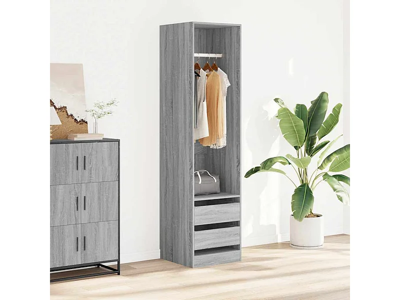 Armoire avec tiroirs Sonoma gris 50x50x200 cm Bois d'ingénierie