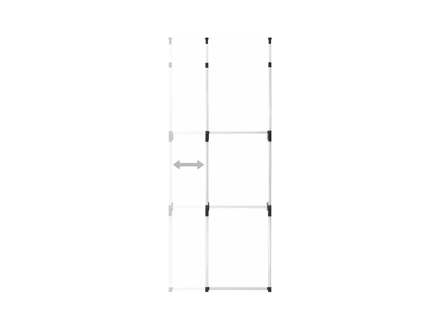 Teleskop-Garderobe mit Stangen Aluminium