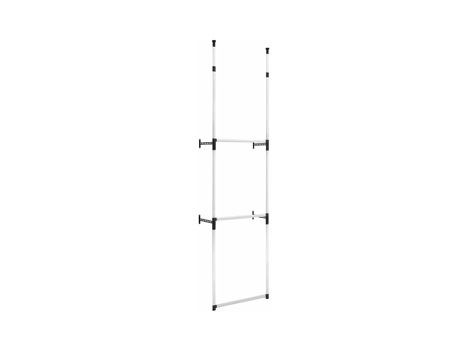Kledingkastsysteem met stangen telescopisch aluminium