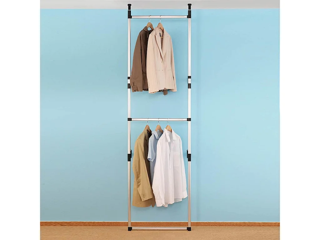 Système de garde-robe télescopique avec barres Aluminium