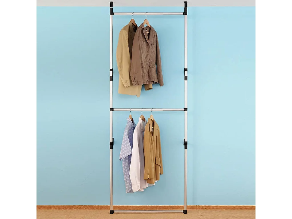 Système de garde-robe télescopique avec barres Aluminium
