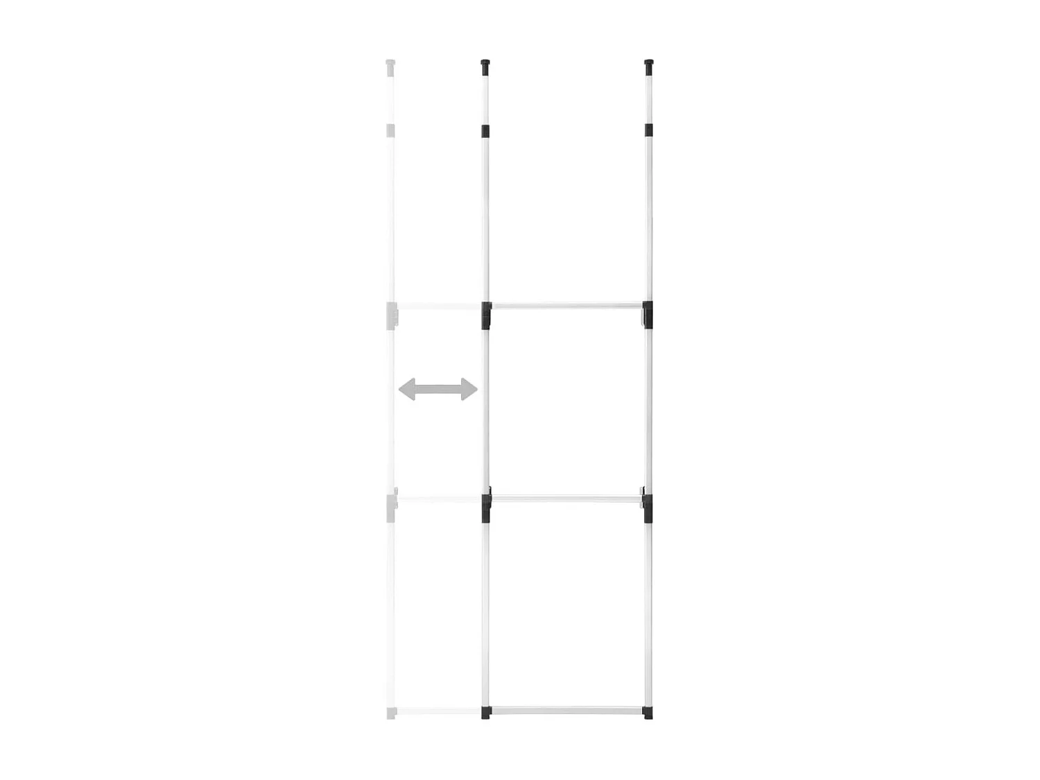 Système de garde-robe télescopique avec barres Aluminium