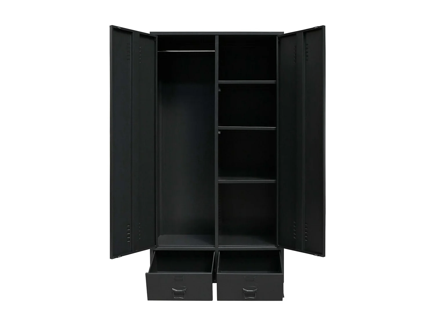 Kledingkast industriële stijl 90x40x180 cm metaal zwart