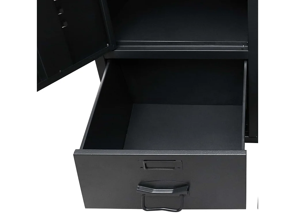 Kledingkast industriële stijl 90x40x180 cm metaal zwart