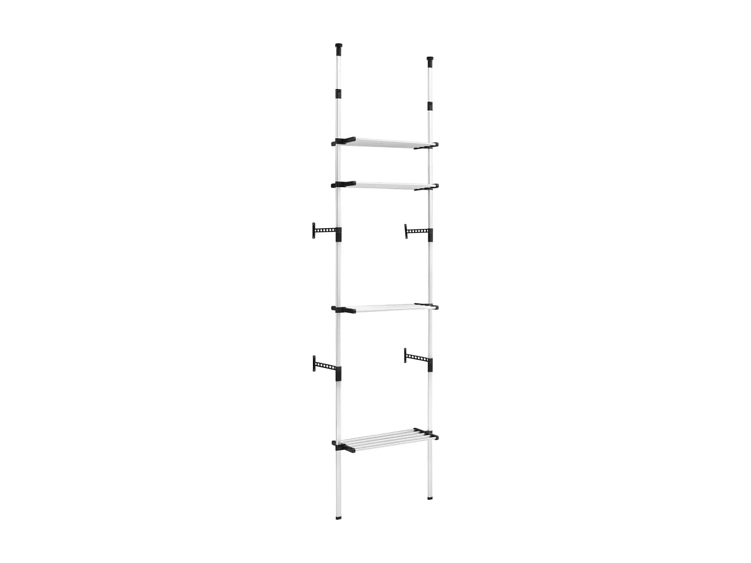Système de garde-robe télescopique avec étagères Aluminium