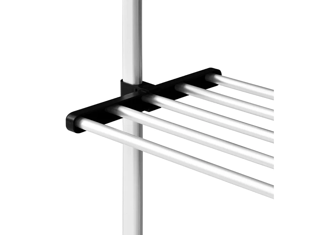 Teleskop-Garderobe mit Regalen Aluminium