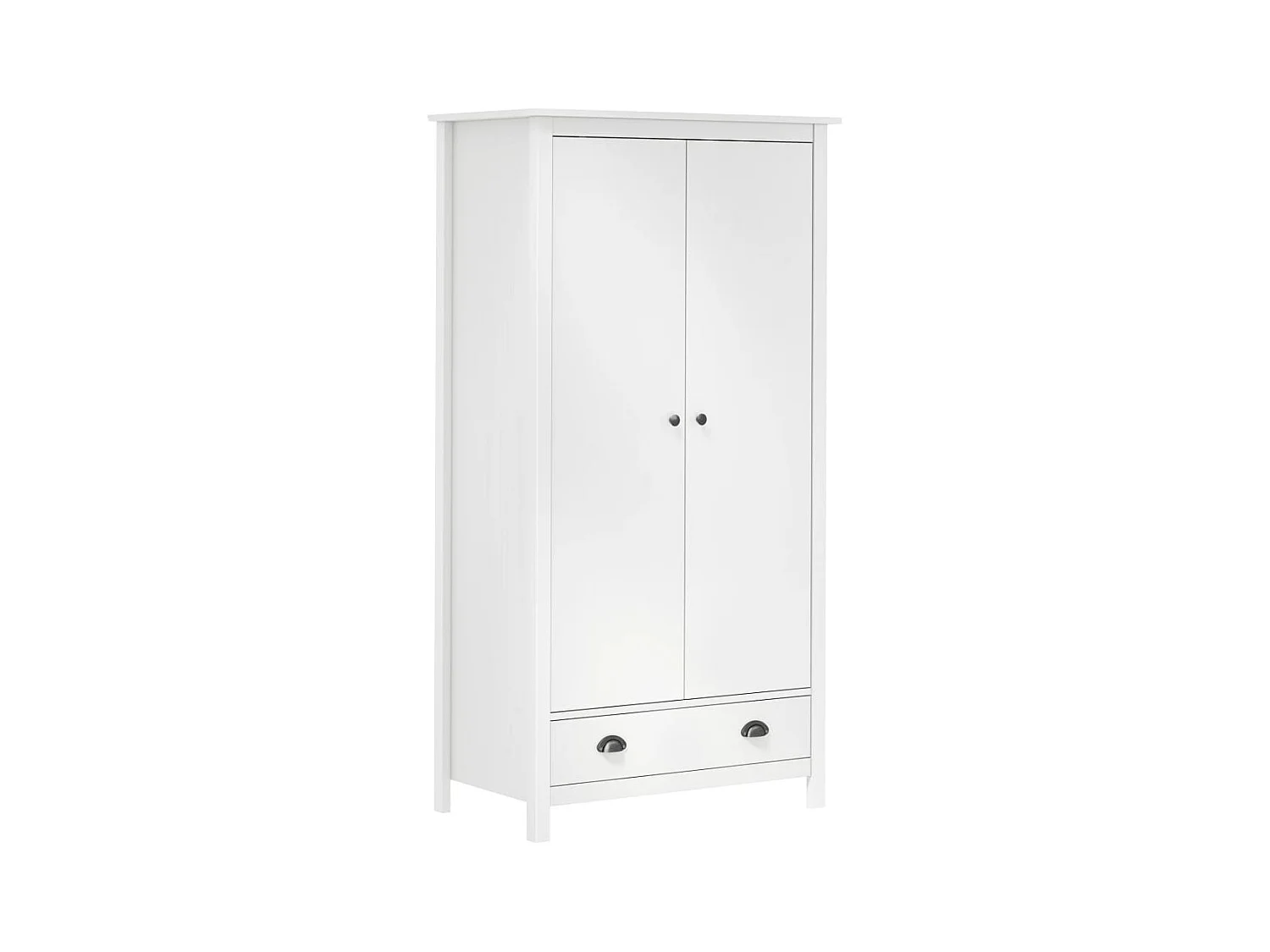 Garde-robe à 2 portes Hill Blanc 89x50x170cm Bois de pin solide