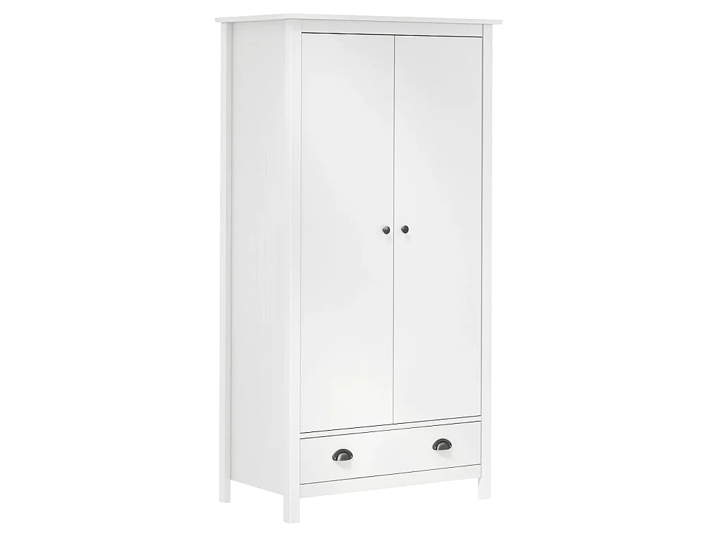 Kledingkast Hill 2 deuren 89x50x170 cm massief grenenhout wit